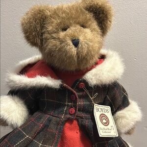 Vintage Boyds Bears Brown and Red Stuffed Animal with Cozy Outfit